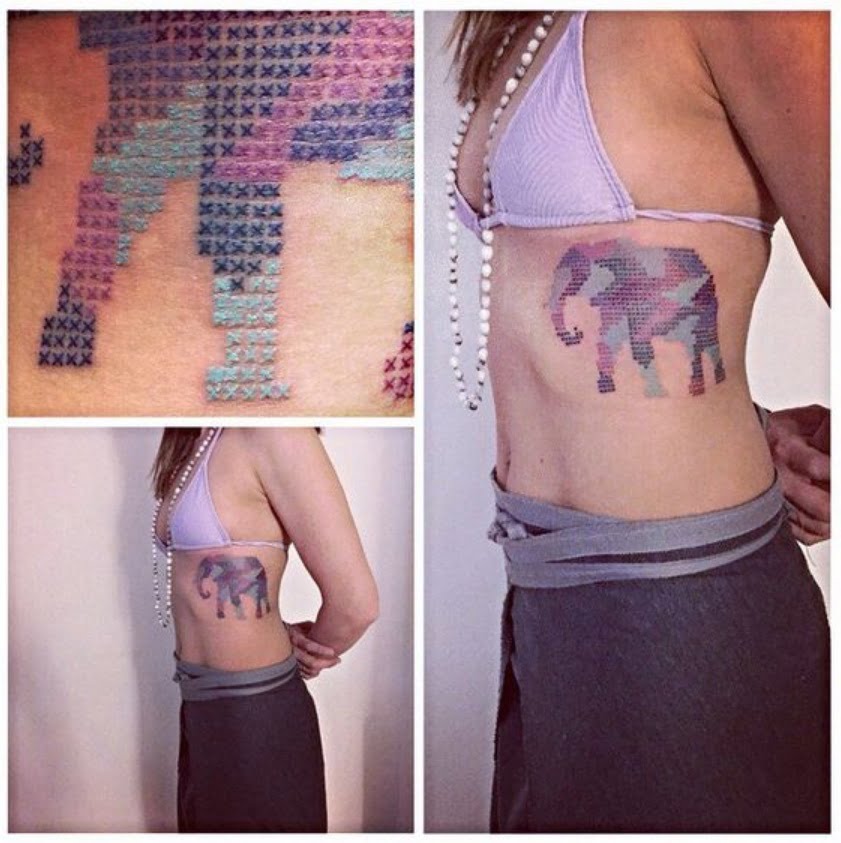 Tatuaje Bordado Punta de cruz