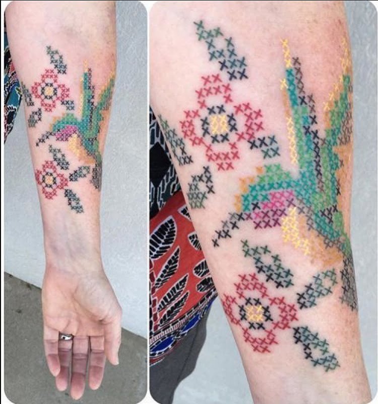 Tatuaje Bordado Punto de cruz 3