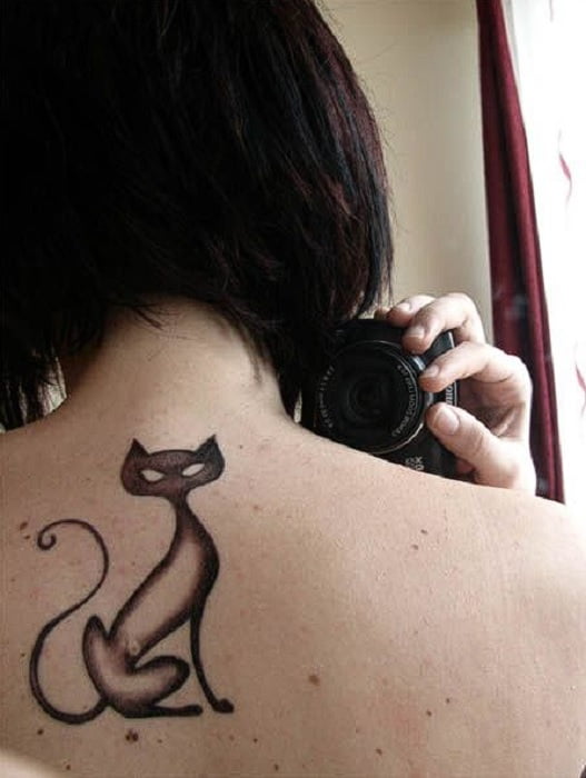 Gatos tatuados silueta