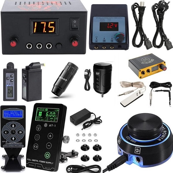 Material para tatuar: fuente de alimentación