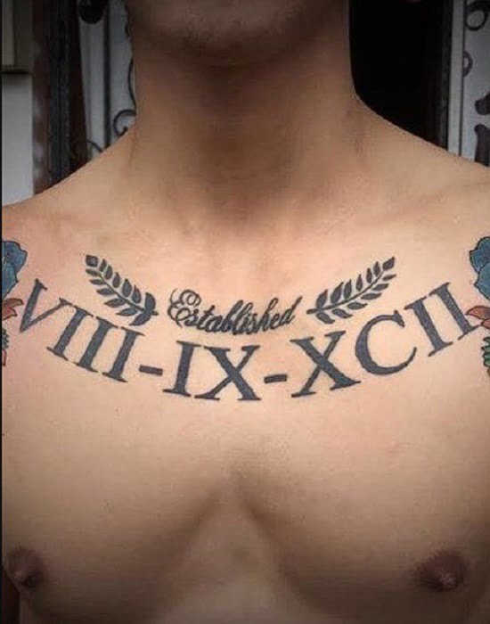 Números romanos tatuados