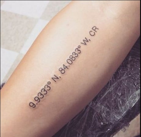 Tatuarse coordenadas