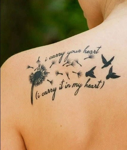 Dientes de león con frase