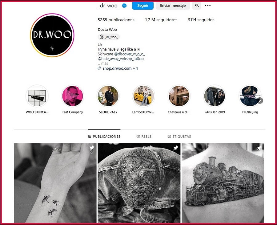 Instagram de Dr Woo