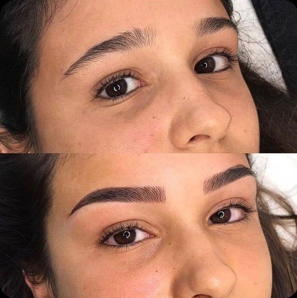 Antes y después del Microblading de cejas